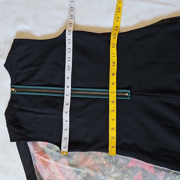 Ted Baker Reama Sheath Black Flowered Butterfly Front Mini Dress Size 0 - Picture 14 of 17